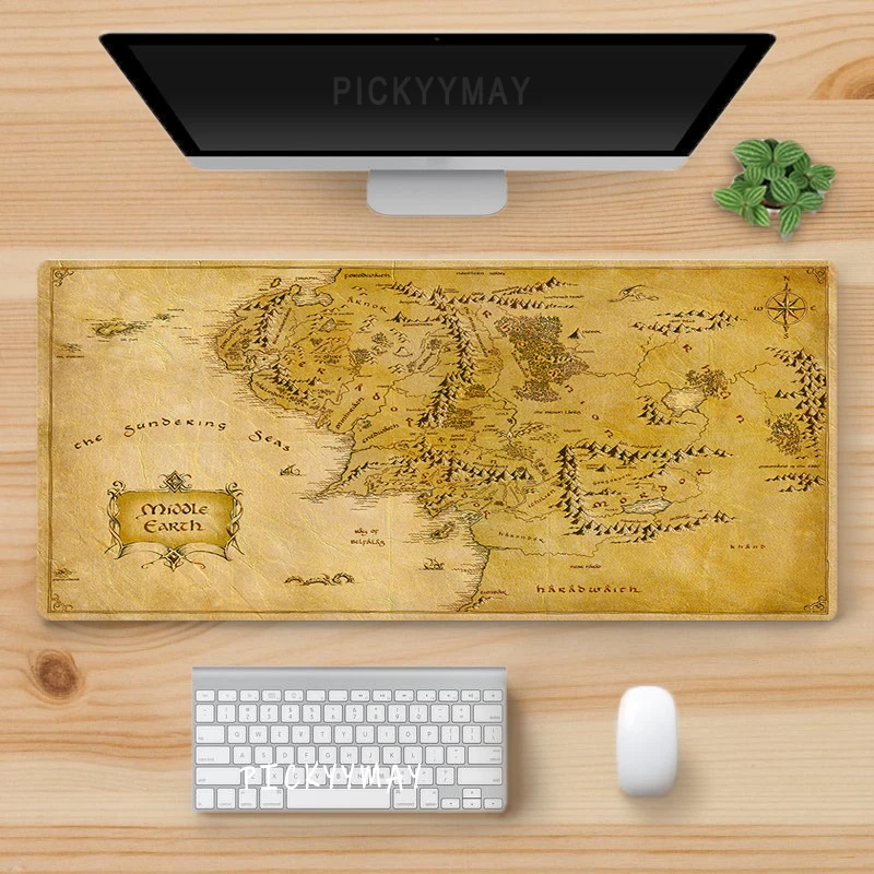 Old Map Deskmat Popular Large Mouse Pad 900x400 Deskpad Computer Mousepad XXL Rubber 4mm PC Table Mat Locking Edge Dropshipping