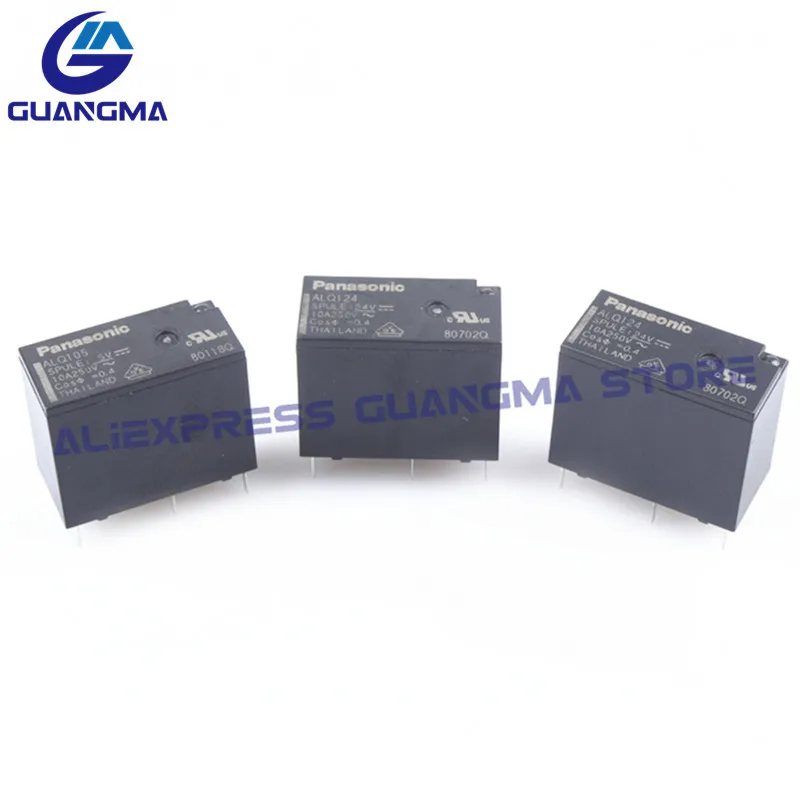 10pcs 100% Orignal new ALQ Poewr relays 5V 12V 24VDC 10A ALQ105 ALQ112 ALQ124 5Pin ALQ305 ALQ312 ALQ324 4Pin