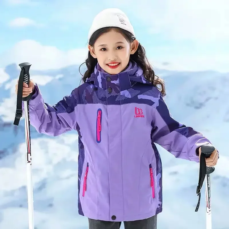 Girls Ski Wear Winter Thickening Sportswear Jacket Children's Warm Clothing Spring New Coat TZ121