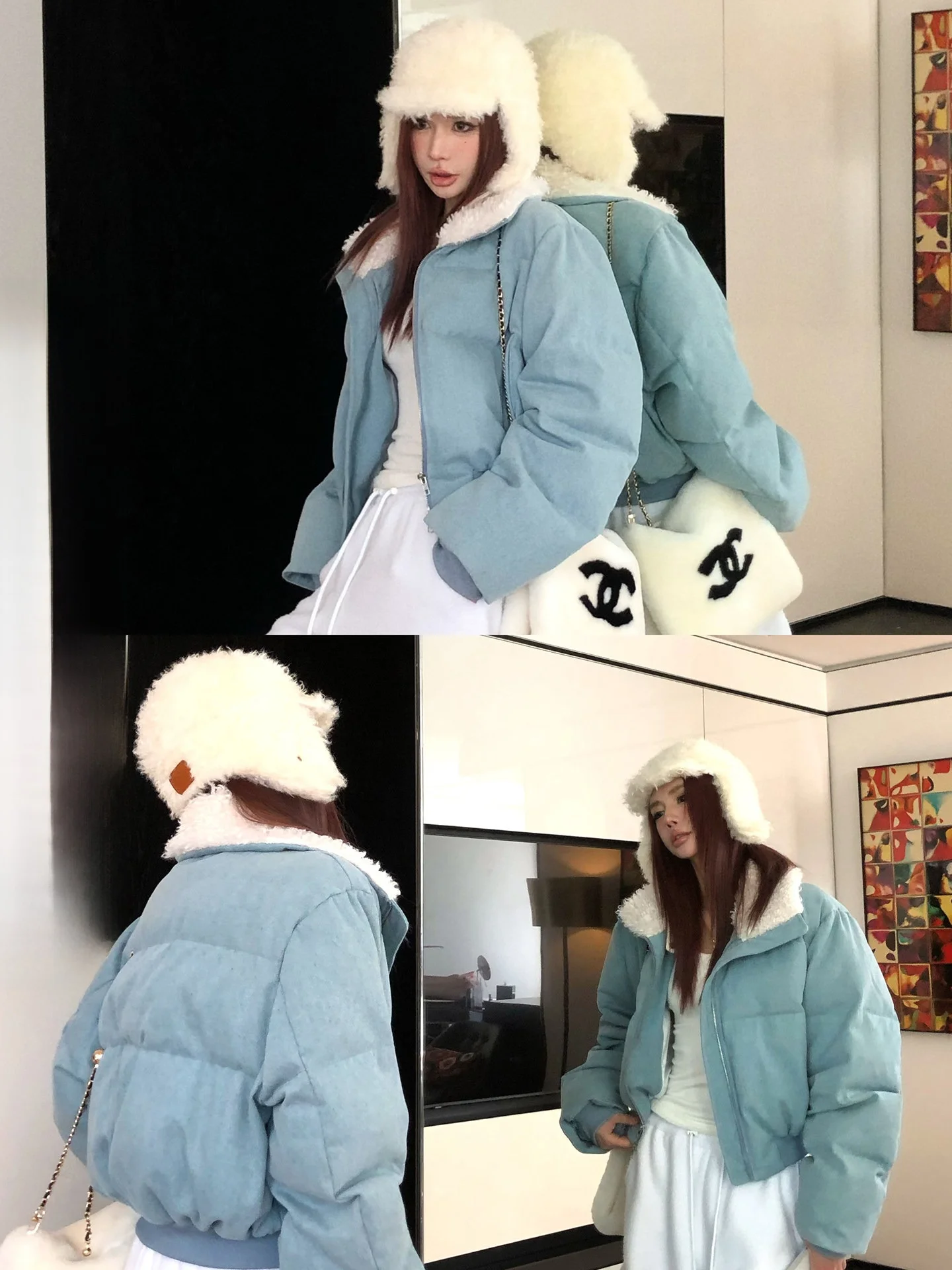 

Warm Cotton Jaet ort Loose Women's Sle Li Wan Jun American Sle Inner Filling Winter Outerwear Ladies Upper Body