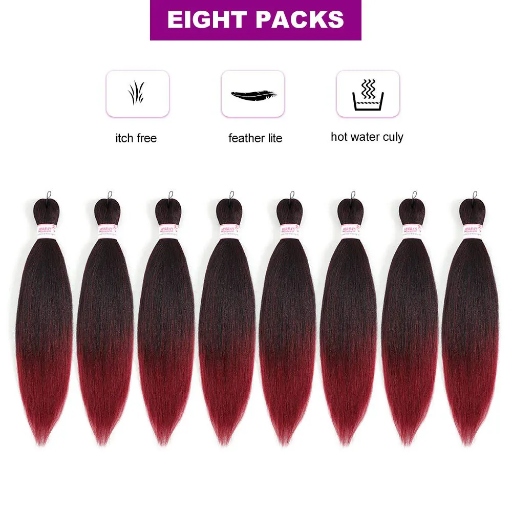 Pre Uitgerekt Vlechten Hair Extensions Voor Voor Afrikaanse Vlechten Ombre Synthetische Bundels Yaki Straight Ez Vlecht Haar Groothandel