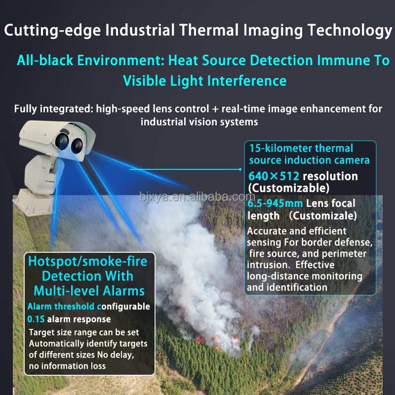 Kamera Keamanan Laut PTZ Presisi Tinggi Jangkauan Jauh Penglihatan Malam Termal Tampilan Gambar FLIR Sensor CMOS Penyimpanan Data Kartu SD