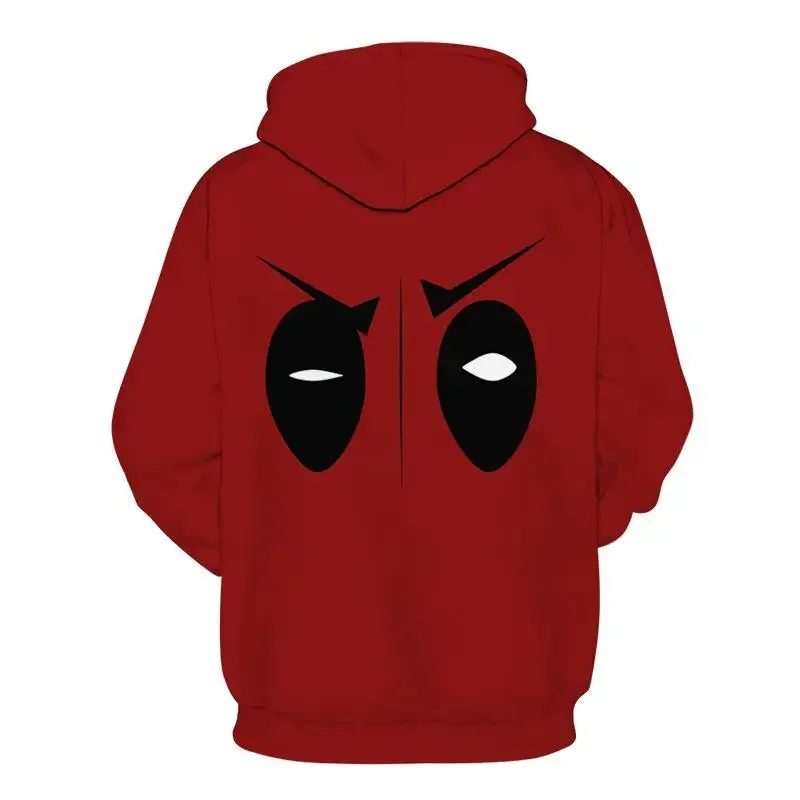 Deadpool Hoodies für Männer Frauen Superheld Cosplay Kostüm Pullover 3D Druck Erwachsene Weihnachten Karneval Rot Sweatshirt Outfits@0Z*