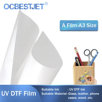 50 pz formato A3 UV DTF Film A Film per A3 A4 stampante Flatbed UV UV DTF Sticker AB Film laminazione macchina Transfer Sticker per fai da te