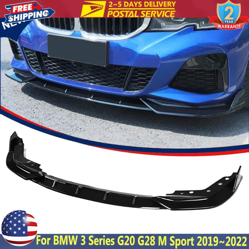 

GT Style Gloss Black Front Bumper Lip Kit For BMW 3 Series G20 G21 G28 M340i 330i 330e M Sport 2019~2022 Car Front Bumper Lip