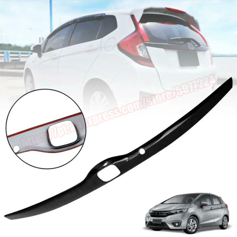 

For HONDA JAZZ FIT GK 2014 15 16 17 18 2019 REAR TAILGATE COVER TRIM ABS BLACK CARBON