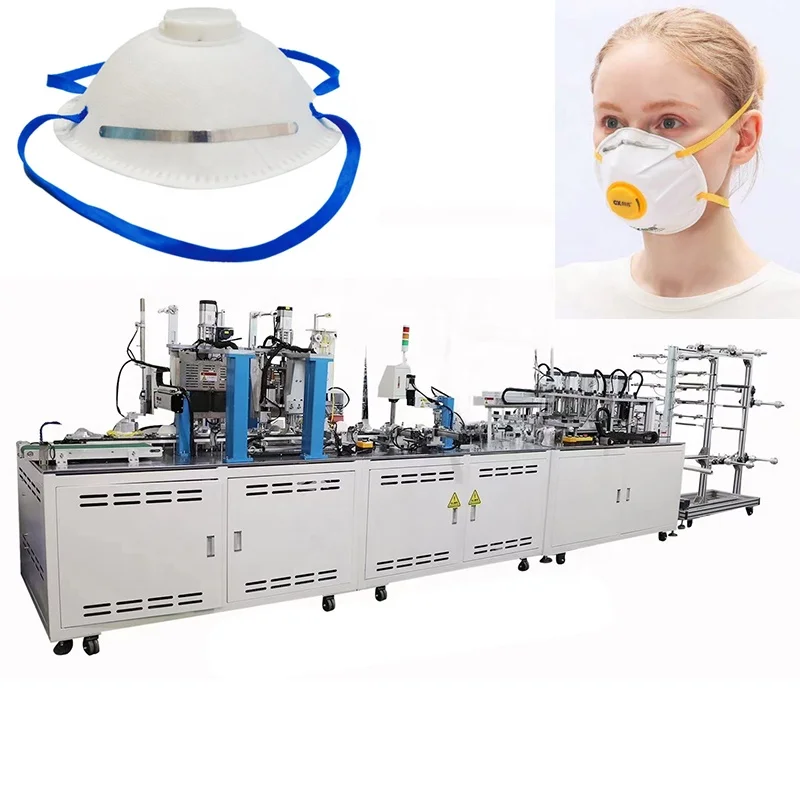 Full-automatic head loop n95 cup anti dust ffp3 mask making machine