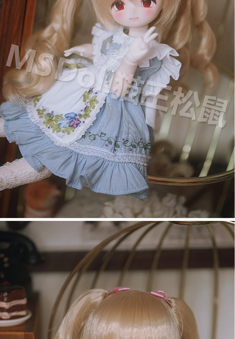 BJD Doll Wig 1/3 1/4 1/6 Handmade Bjd Doll Wig Curly Hair DIY Joints Doll Toy Fashion Fiber Double Tail Wig Dolls Accessories