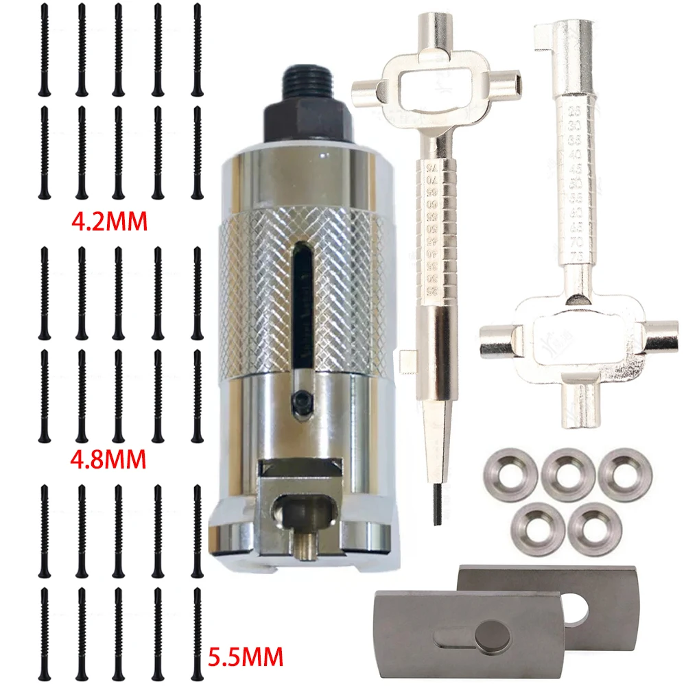 Professional Lock Core Puller Cylinder Nail Puller with Multi Purpose Cylinder Gauge Cam Turner Spindle Turner Locksmith Tools