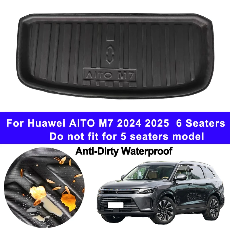 Car Auto Rear Boot Cargo Liner Tray Trunk Mat Carpet for Huawei Seres AITO M7 2024 2025 6 Seaters Model Pad Cushion