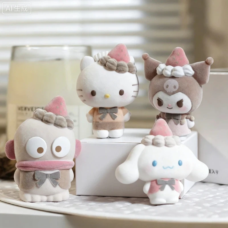 

In Stock Good Friends Series Blind Box Kawaii Flocking Action Figure Anime Ornament Collectible Desktop Decoration Festival Gift