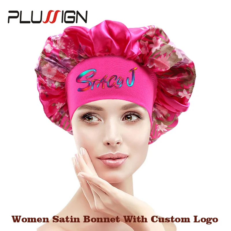 floral-print-bonnet-personalized-logo-20pcs-satin-bonnet-with-wide-stretchy-band-silk-night-sleeping-cap-for-curly-braid-hair