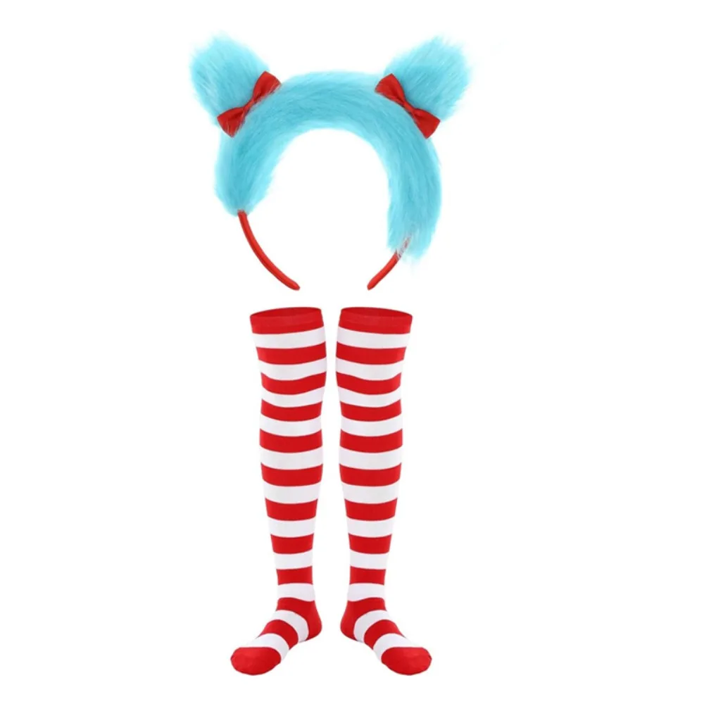 Diadema de Dr. Seuss y accesorios para disfraz de Dr. Seuss, diadema y sombreros de Dr. Seuss para niños, accesorios de disfraz del personaje Dr. Seuss, diadema con diseño de Thing 1 y Thing 2.