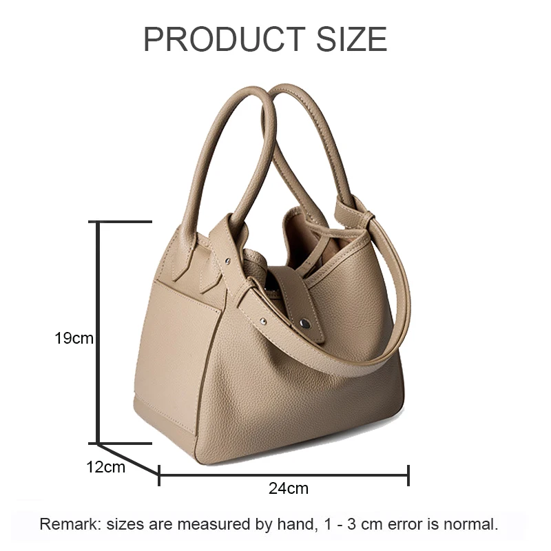 Luxury Genuine Leather Vegetable Basket Women\'s Handbag Temperament Soft Leather Bucket Bag Portable Commuting Crossbody Bags