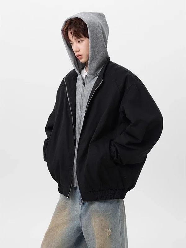 

American Sle Heavyweight Baseball Cotton Jaet Men's Winter Thiened Streetwear Hooded Flight Cotton Coat Youth Trendy