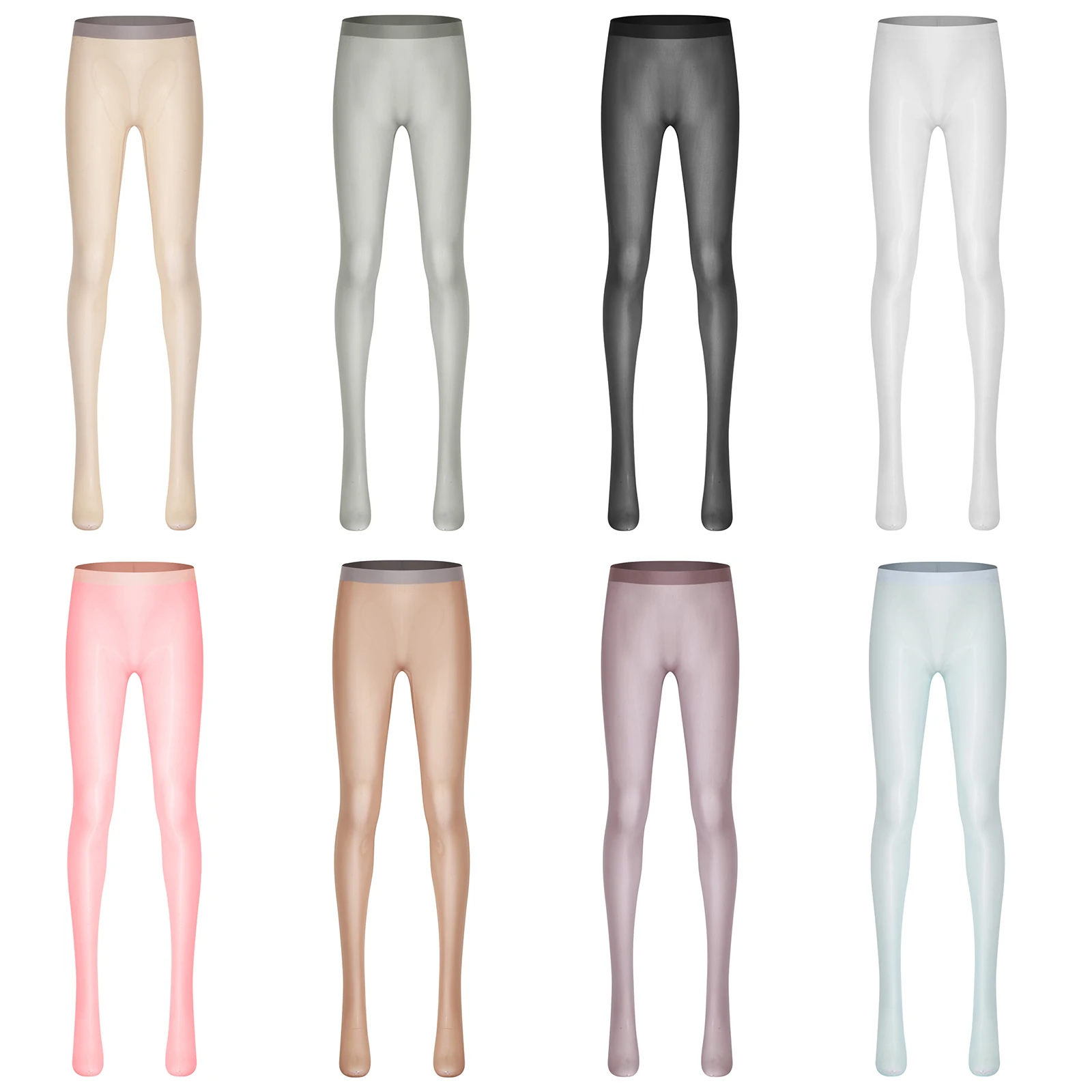 Womens Glossy Ultra-thin Stretchy Pantyhose Elastic Waist Seamless Sheer Stockings Footed Tights Tempting Solid Bodystockings