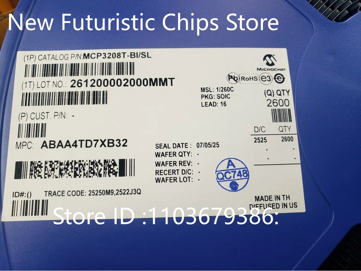 2-100PCS MCP3208-BI…