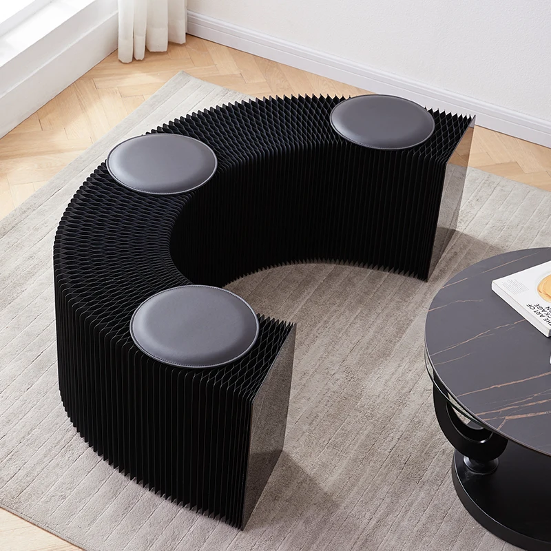 

Custom Color 6 Seat Folding Round Outdoor Foldable Bench Seat for Bedroom Living Room