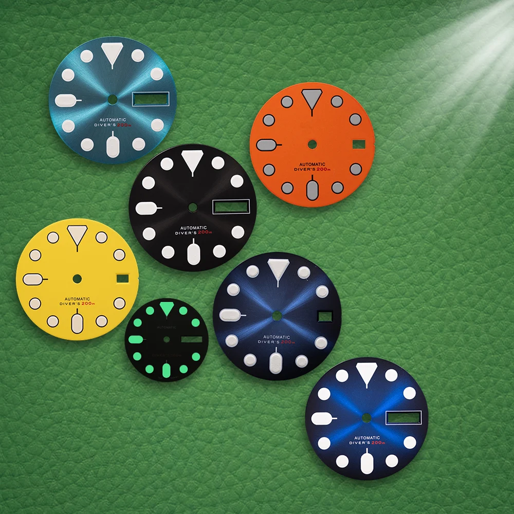 

Циферблат S Logo 28,5 мм для NH36, совместимый с японскими механизмами NH35/NH36, с яркой зеленой люминесценцией C3, аксессуары для модификации часов