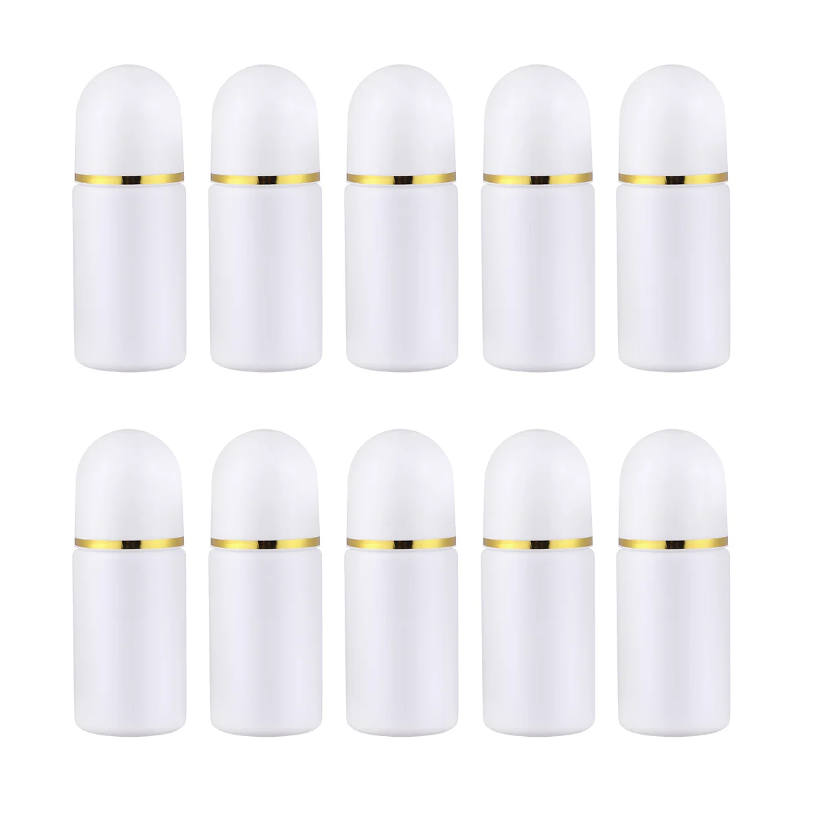 10 Stück Roll-on-Flaschen, 50 ml, tragbar, auslaufsicher, Parfümöl-Spender, ätherisches Öl, Rollerflaschen, Reise, nachfüllbares Set