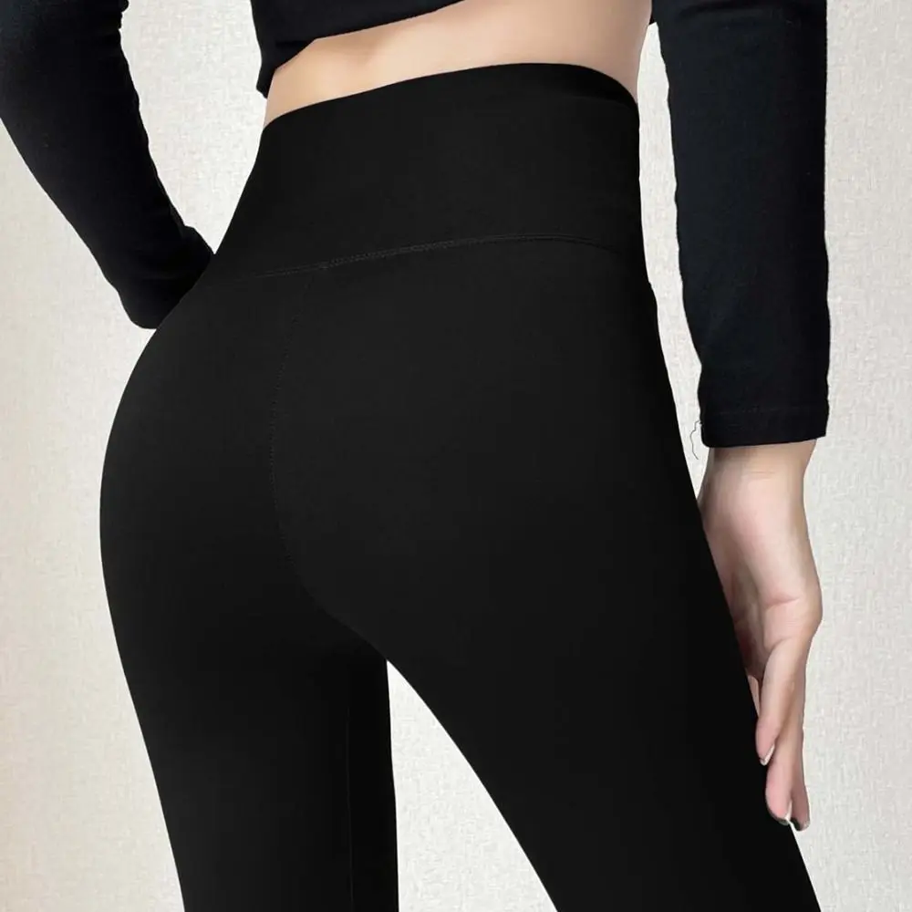 

Soft Cross Waist Design Women Leggings Solid Color All Match High Waist Leggings Trousers Tights Yoga Pants Girl