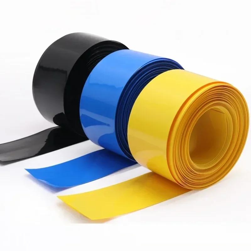 18650 PVC Shrink Film Lipo Battery PVC Heat Shrink Tube Pack Width 17mm~80mm Insulated Film Wrap lithium Case Cable Sleeve Blue