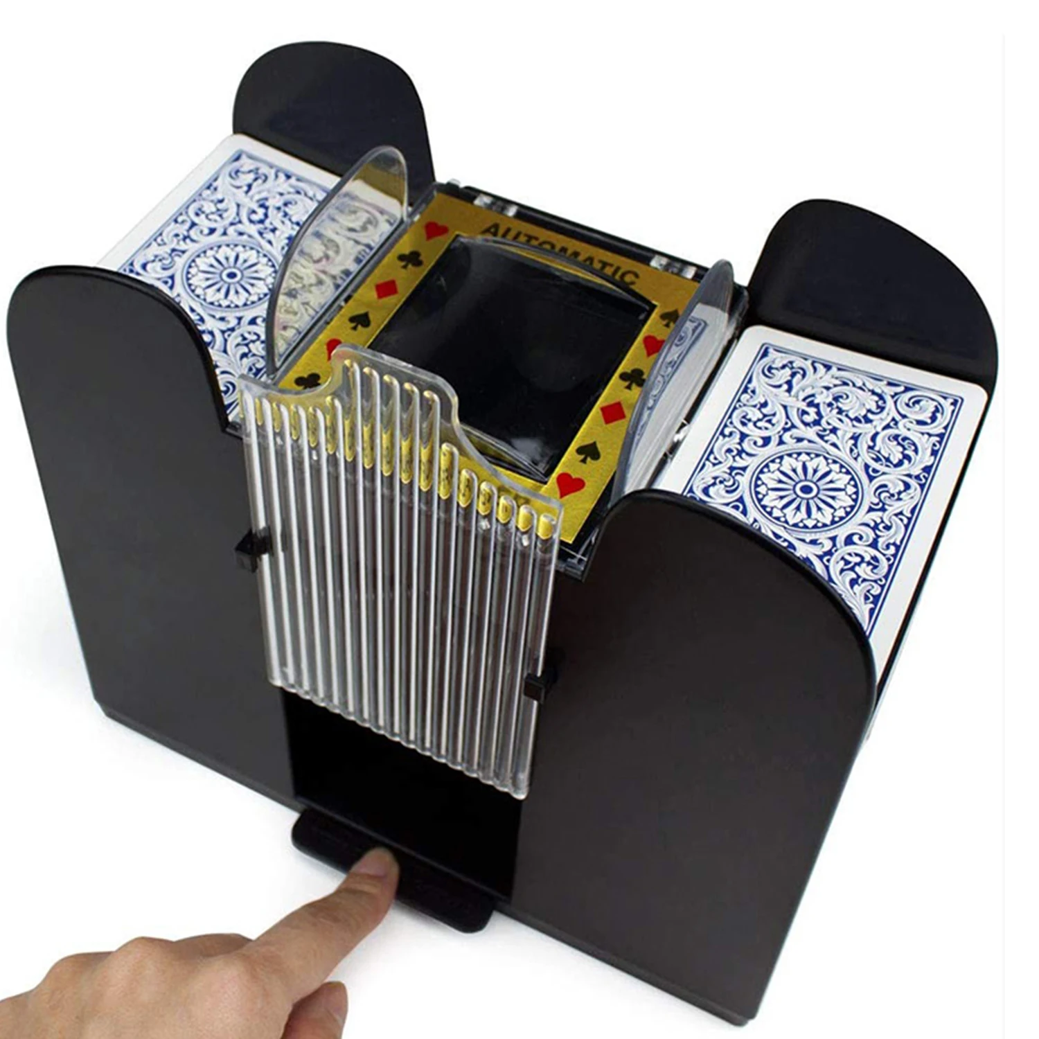 2/4/6 Decks Automatic Card Shuffler Automatic Playing Cards Shuffler Mixer Games Poker Sorter Machine Dispenser for Travel Home