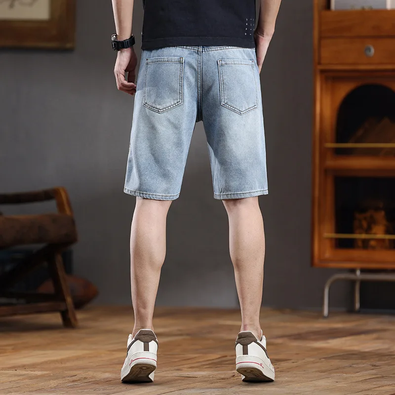 Mode Stickerei Nähte personal isierte Jeans shorts Herren Sommer High Street modische vielseitige lässige Jugend Street Shorts