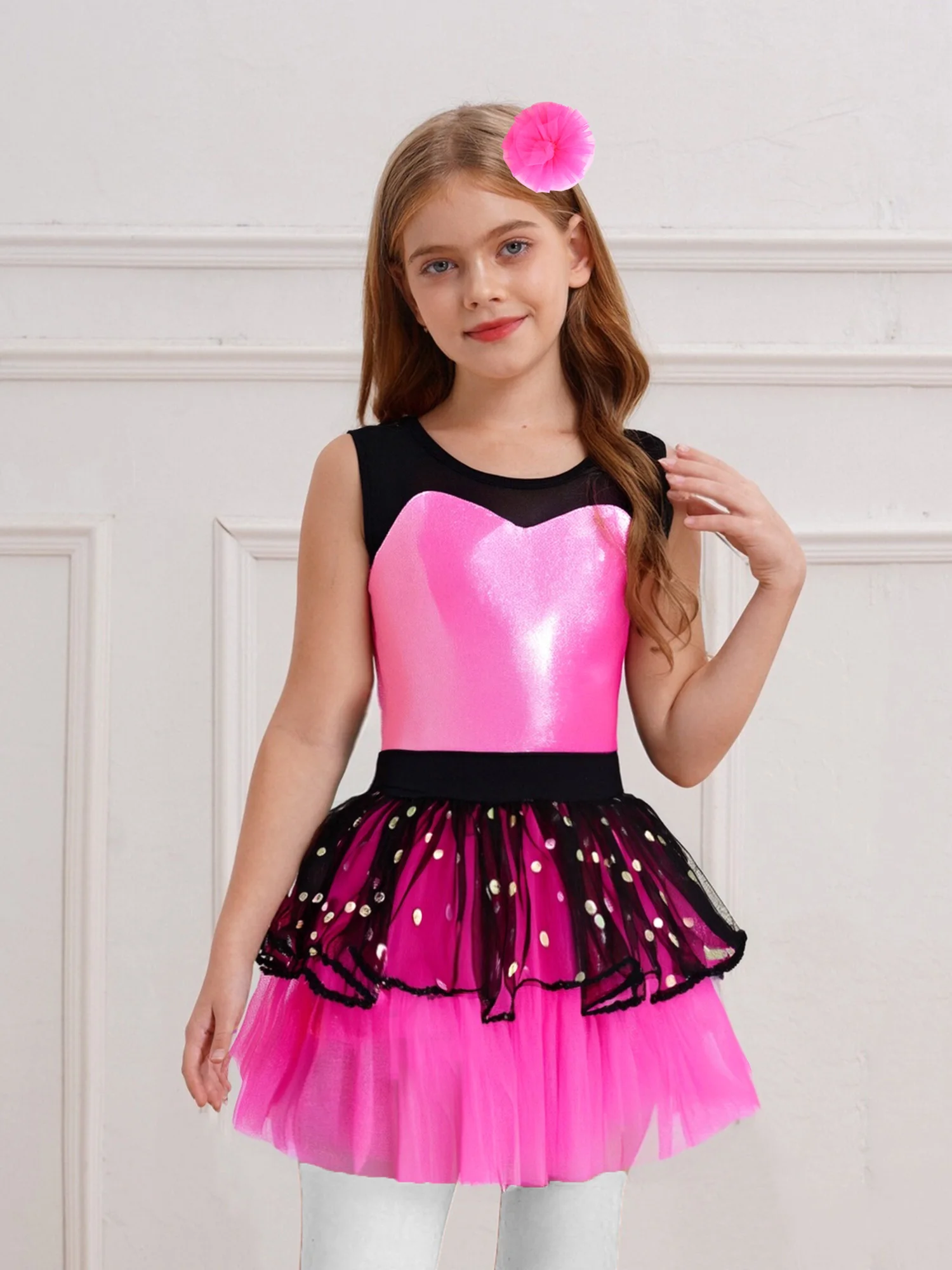 فستان باليه توتو معدني للفتيات لعام 2025 زي أداء المسرح للأطفال فستان حفلات للأطفال ملابس رقص فستان كرنفال