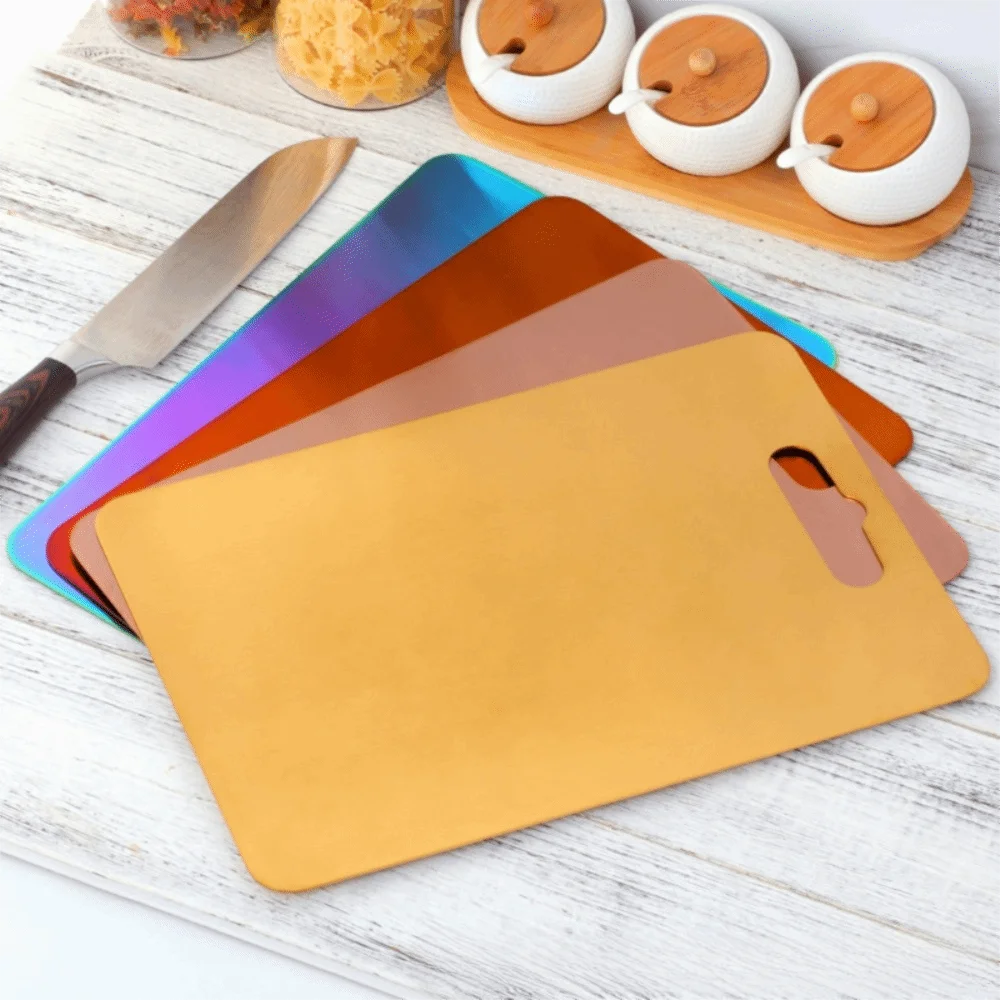 

Rectangular 304 Stainless Steel Cutting Board Deodorized Mold Proof Cutting Block Double-Sided Use Chopping Board