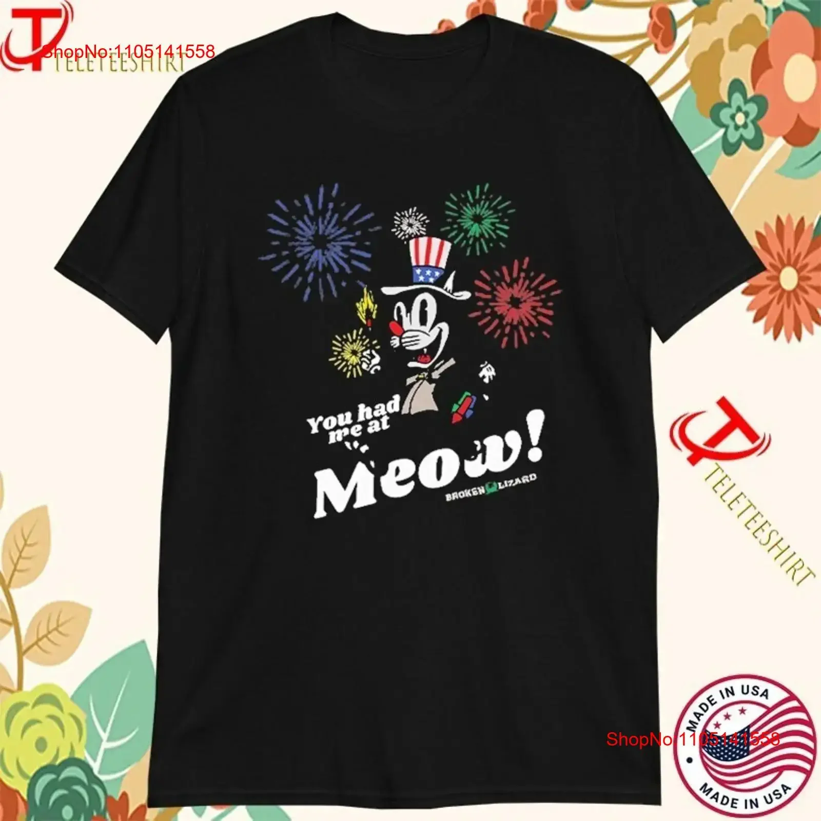 Broken Lizard You Had Me At Meow T shirts vintage Washed homme Stretched Soft Breathable streetwear Comfortable Unisex