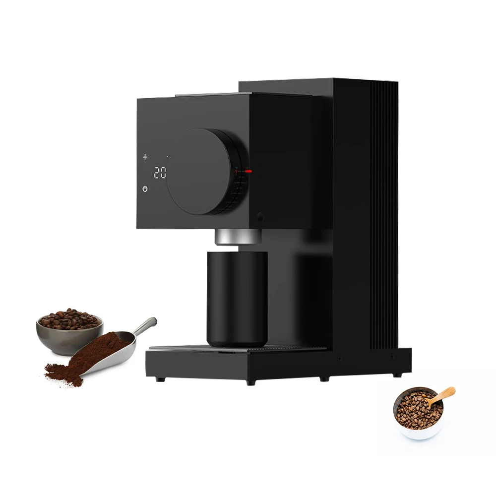 

Electric 64mm Flat Burr SOE Coffee Grinder For Household Office Use Built-in Electronic Scale Vibration Powder Discharging