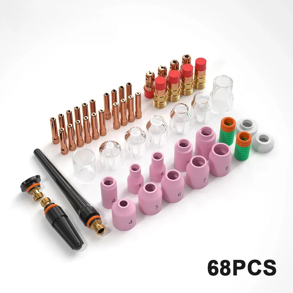 ANDELI 68PCS TIG Welding Torch Stubby Gas Lens for WP-17/18/26 Pyrex Glass Cup Kit Durable Practical GTAW Welder Accessories 2