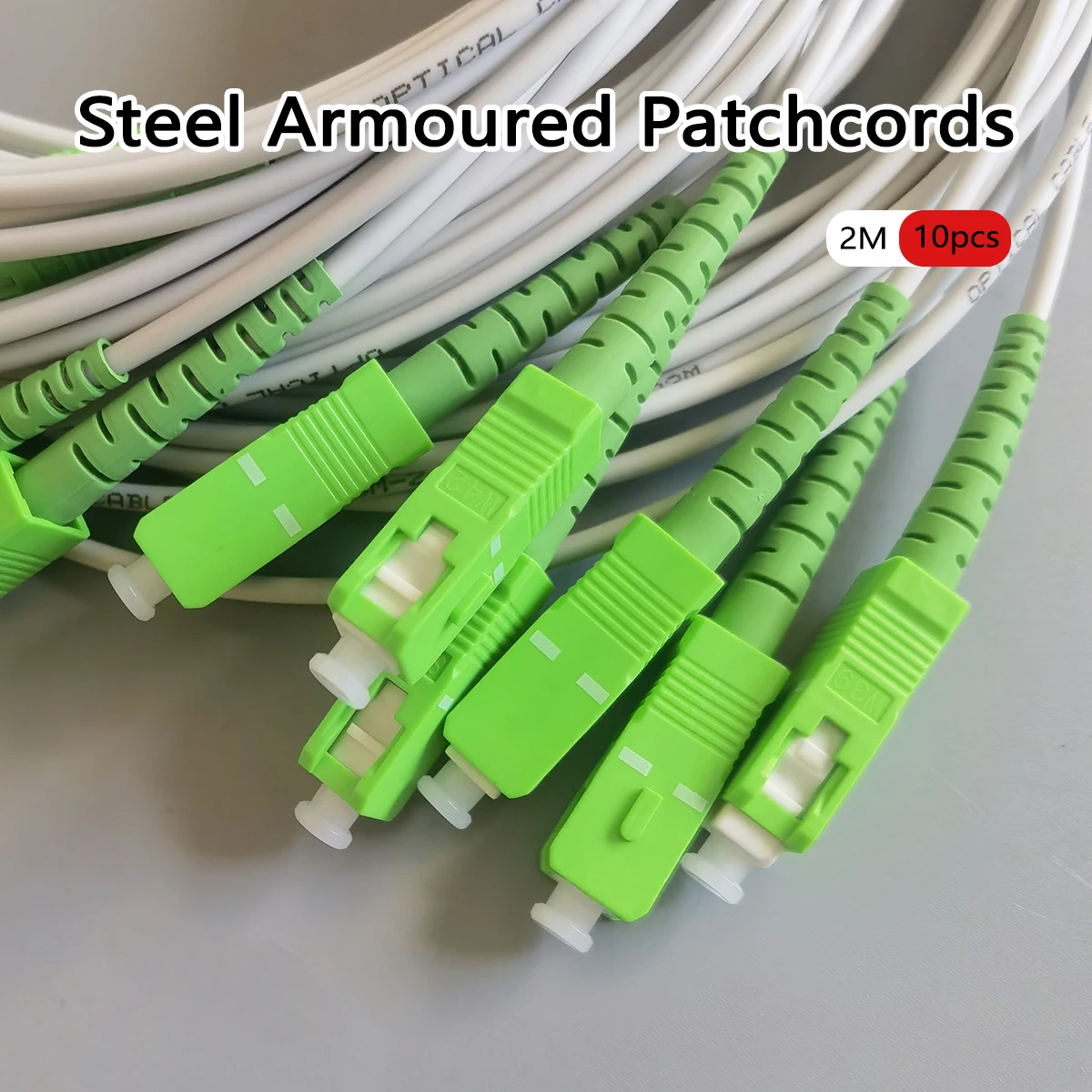 

10 шт. 2 м оптоволоконный бронированный кабель SC/APC-SC/APC одномодовый внутренний G657A2 LSZH оптоволоконный удлинительный кабель бронированный кабель