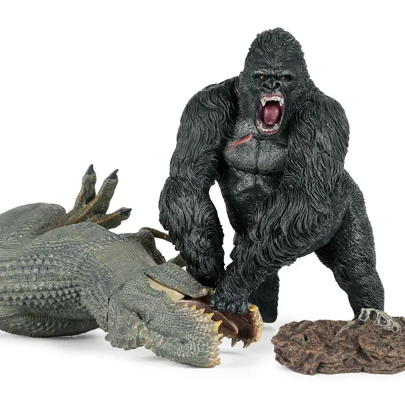 Prehistoric Monster King Kong Gorilla Simulation Animal Plastic Solid Model Tyrannosaurus Rex Children's Boy Toy