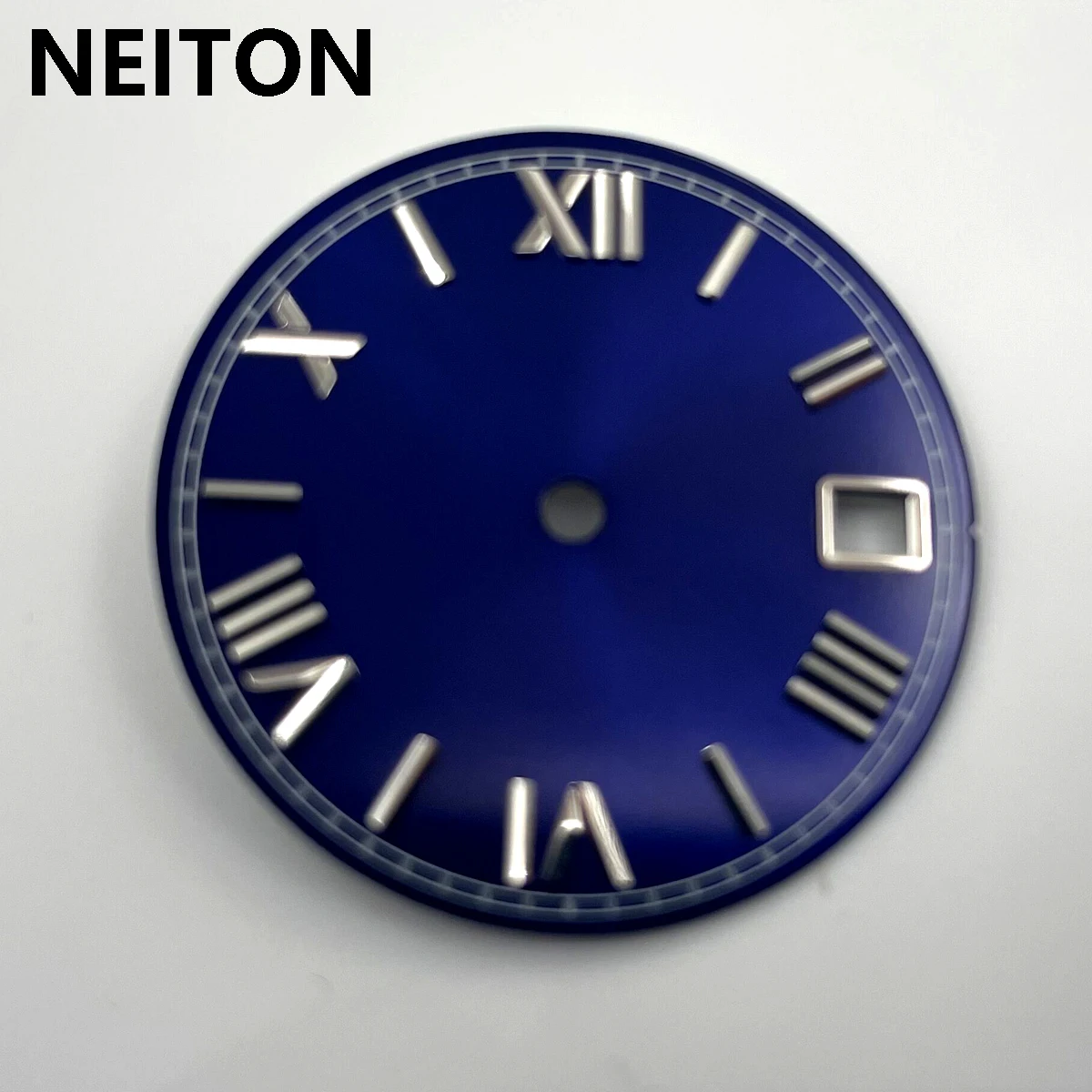 NEITON 28.5mm Roman Scale Green Black Blue White Watch Dial Fit NH35 Movement Nail Modified Replacement with Calendar Window