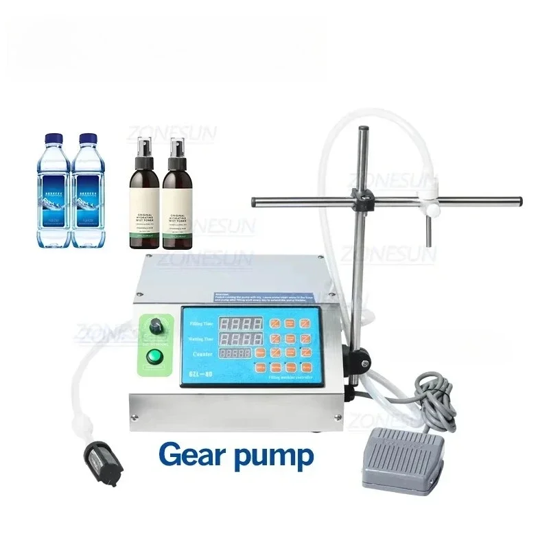 Gear Pump Bottle Water Filler Semi-automatic Liquid Vial Desk-top Filling Machine For Juice Beverage Drink Oil Perfume