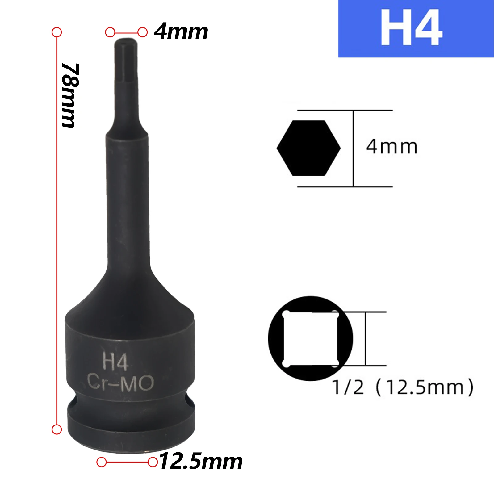 1pc 1/2in Electric Drill Socket Adapter Im/pact Screwdriver Hex Bit Hexagon Hex Hexagon Wrench Sockets For Im/pact Wrench Tool