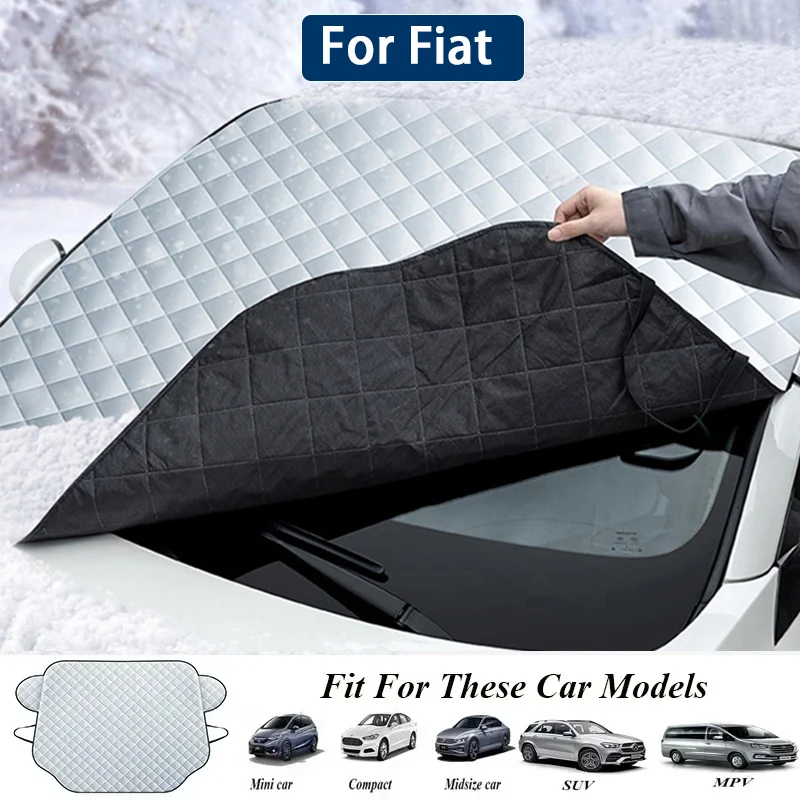 Car Front Windshield Anti-Snow Sunshades Cover for Fiat Viaggio Ottimo 500 600 Topolino Fastback Cronos Strada Mobi Pulse Toro