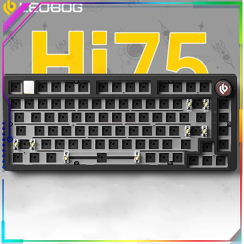 

81 Keydous LEOBOG Hi75 Aluminum Wired Gaming Hot Swap Keyboard set Barebones Gasket RGB Backlit USB For Gamer Office Desktop