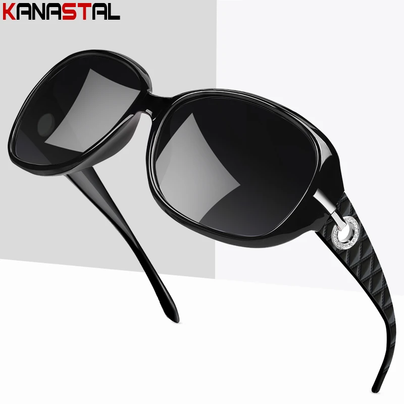 Women\'s Polarized Sunglasses UV400 Sun Protection Eyeglasses Classic Large Frame Sun Glasses Men Driving Cycling Shade Eyewear