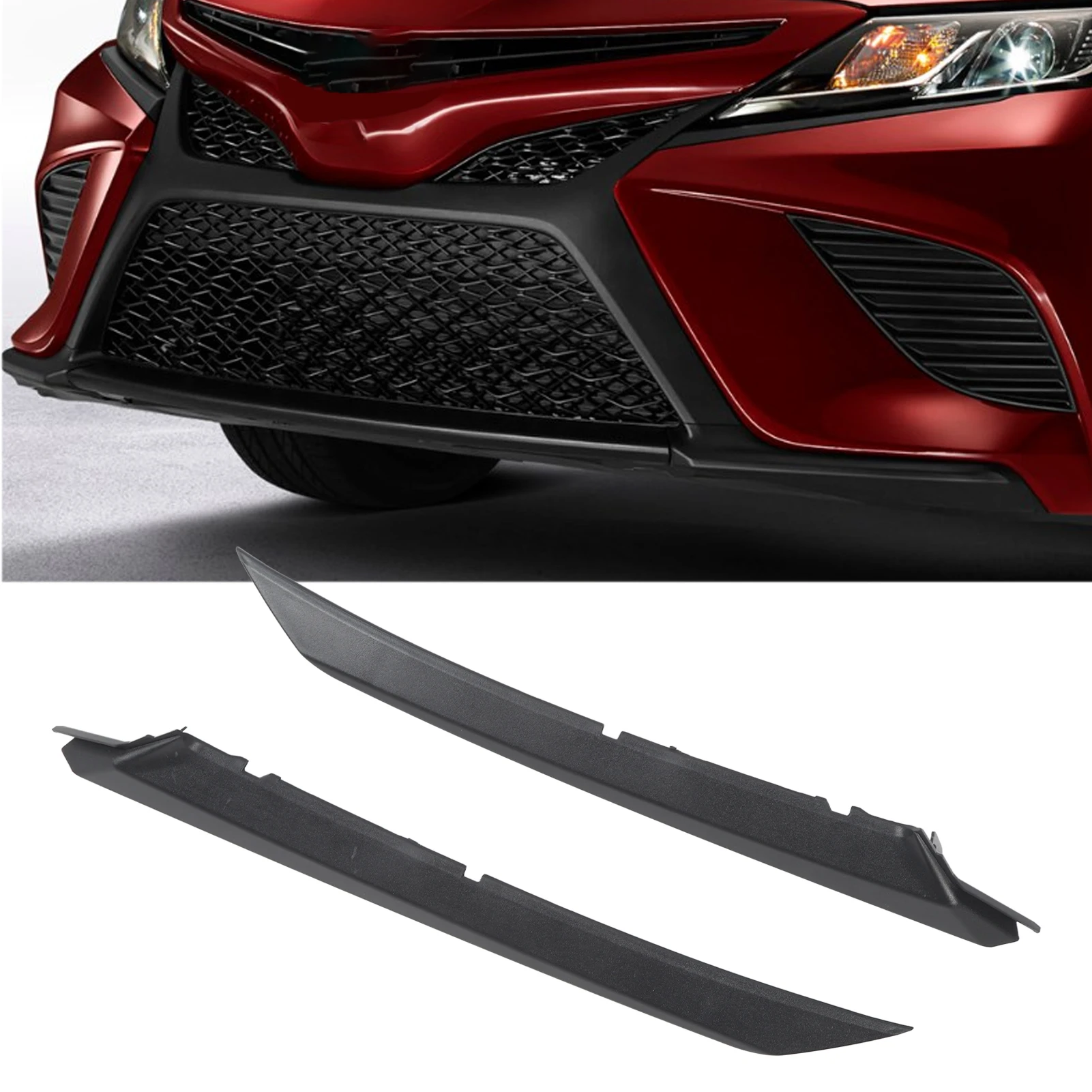 Pair Of Front Bumper Headlight Molding Trim 52713‑06100 Replacement For Toyota Camry SE XSE 2018 To 2023