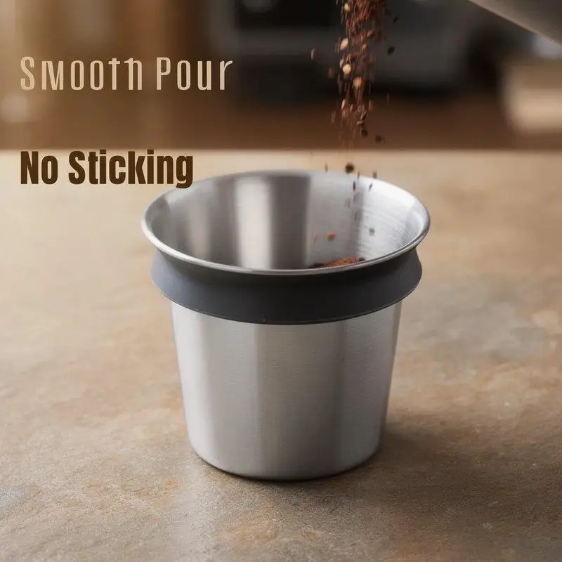 Coffee Dosing Cup Stainless Steel Portable Handle Espresso Catch Cup 51mm 58mm Home Kitchen Cafe Use General-Purpose Mixe