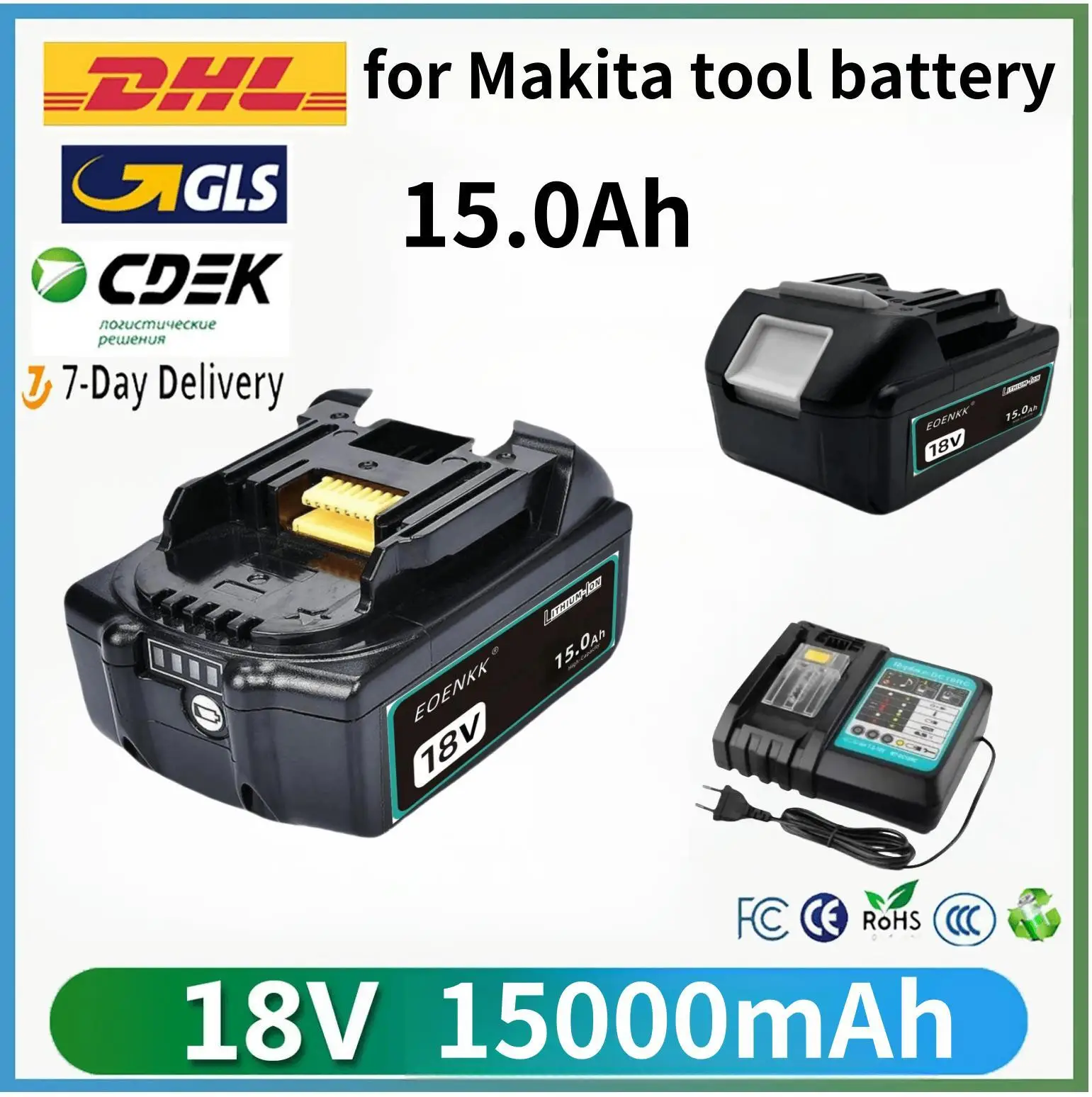 

18V 15000mAh Battery for Makita 18V Battery BL1830 BL1830B BL1840 BL1850 BL1850B BL1860B BL1815 Replacement Lithium Battery