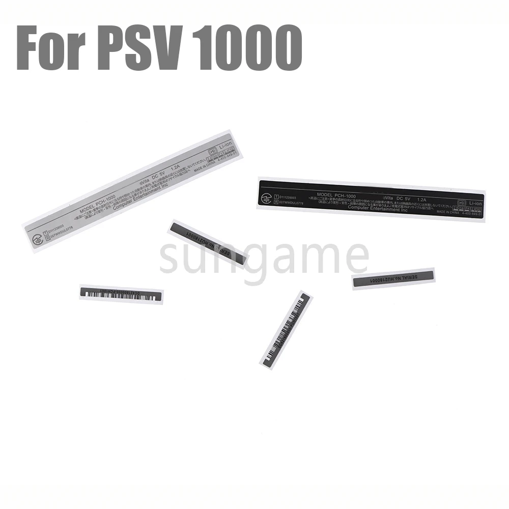 50 Sets Host Shell Etiketten Ersatz für PS Vita PSV 1000 PSV1000 Abdeckung Silber Rand Streifen Rückseite 3-in-1 Aufkleber