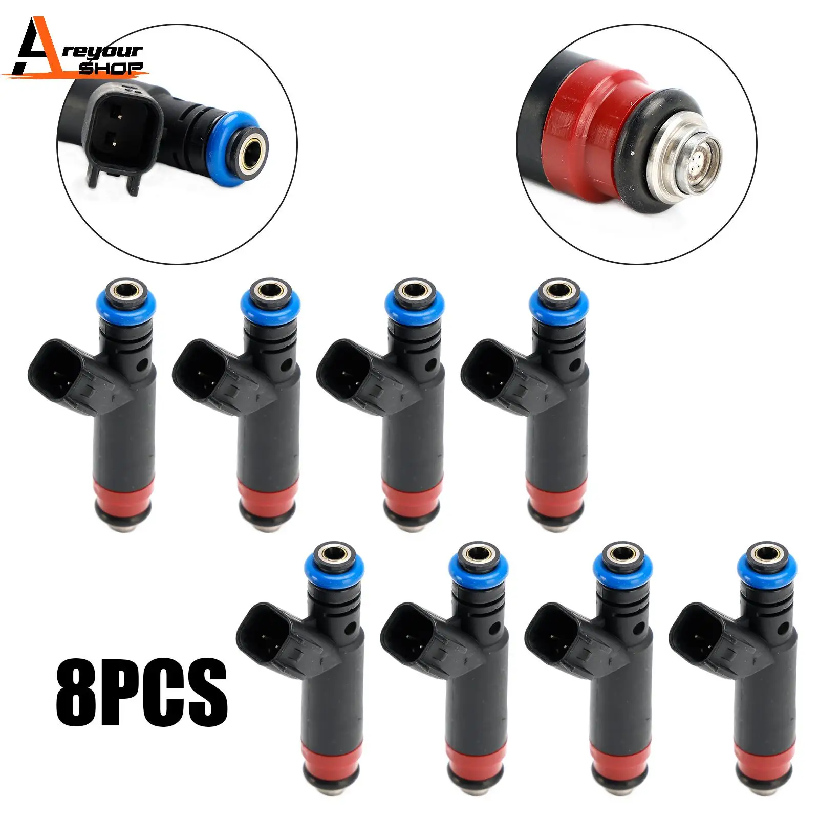 Areyourshop 8PCS Fuel Injectors fit For Ford Explorer 4.6L V8 2002 2003 2004 For Mercury Mountaineer FJ792 822-11172 Car Parts