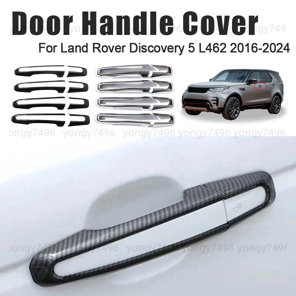 

Обновленная крышка дверной ручки автомобиля для Land Rover Discovery 5 L462 2016-2024, автомобильные аксессуары, углеродное волокно, глянцевый черный, серебристый, белый цвет