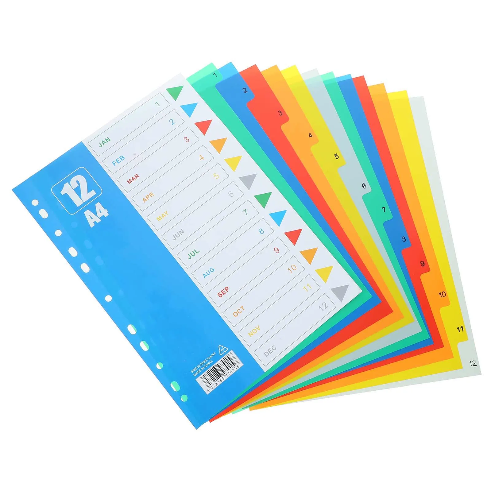 

1 set Page A4 Notebook Dividers PP Material File Binder Tabs Pastel Subject Separators for Journals Reports