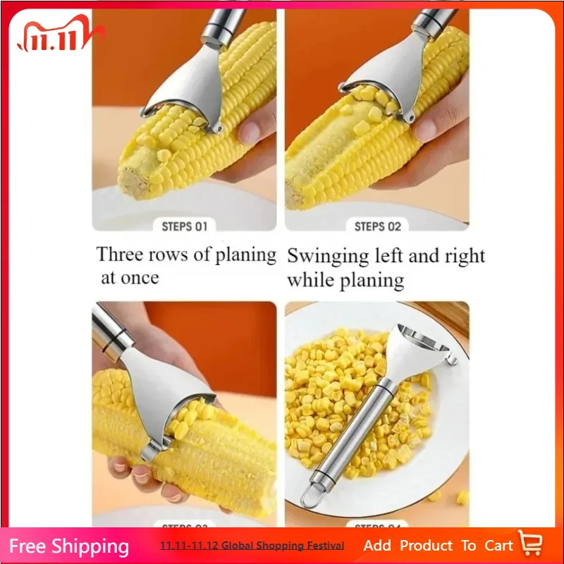 

1pc 430 Stainless Steel Corn Peeler, Corn Granulator, Kitchen Tool, Corn Peeler, Corn Separator