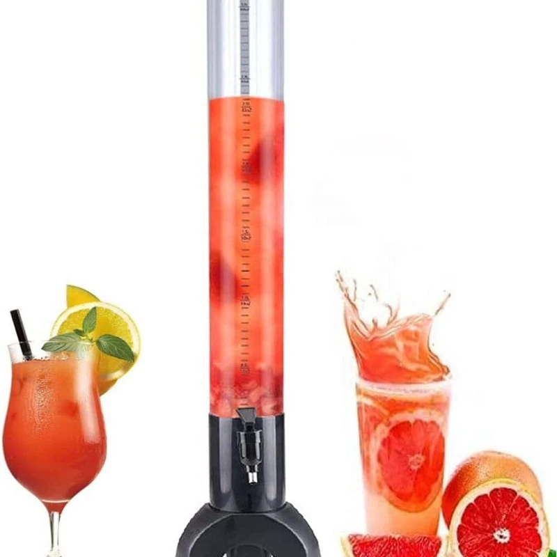 Beer Tower Dispenser Clear Liquor Tower Dispenser with Removable Ice Tube Beer Tower Drink Dispenser for Parties